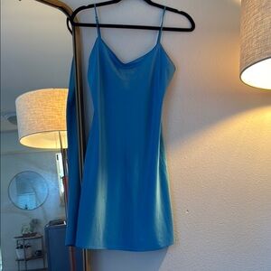Natori blue silk Slip Dress size XS